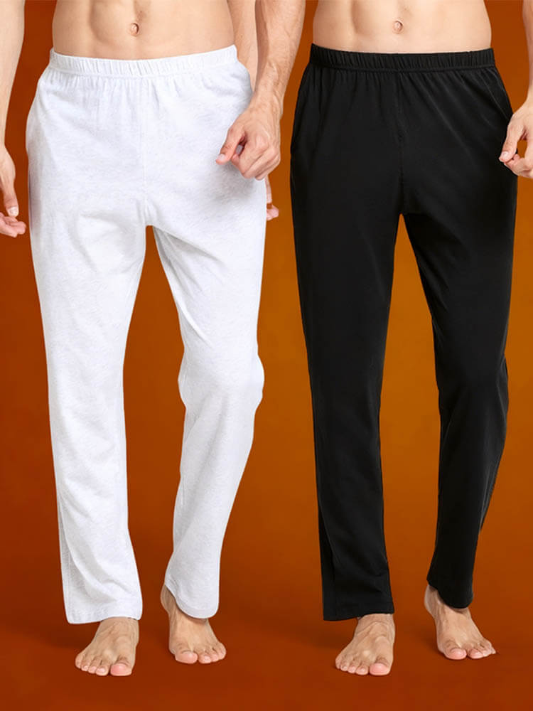 Men's Solid Color Cotton Straight Leg Long Johns