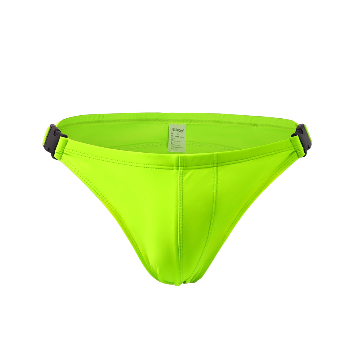 Men's Bilateral Double Buckle Solid Color Triangle Swim Bikini