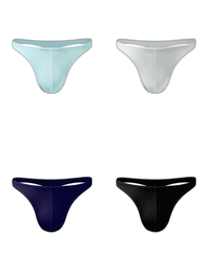 4 Pack Men's Sexy Pouch T-Back Thongs