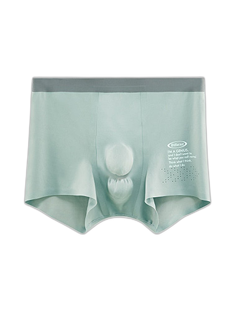 Men's Dual-Raised Support Seamless Solid Color Trunks