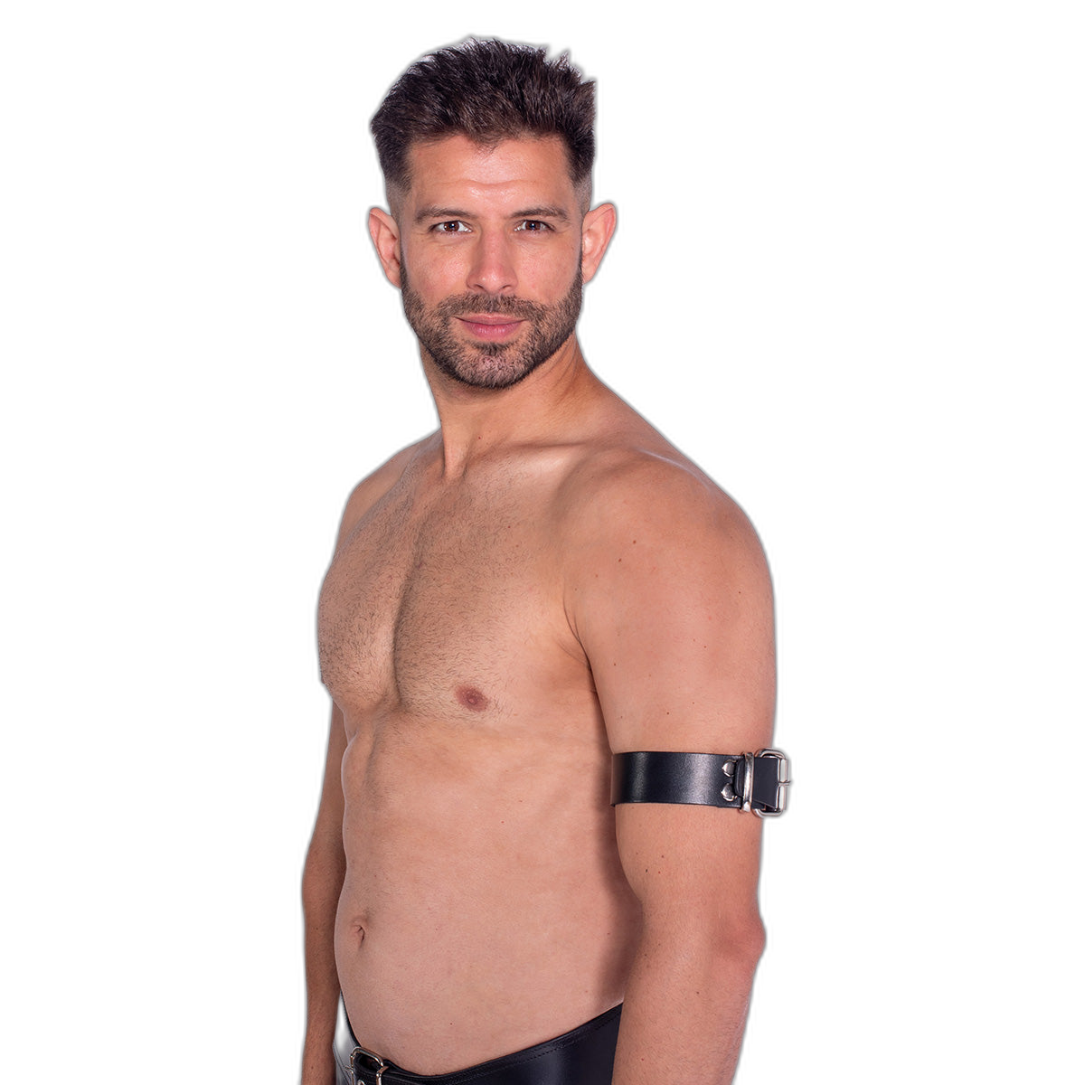 Prowler RED Leather Buckle Bicep Band Black Medium
