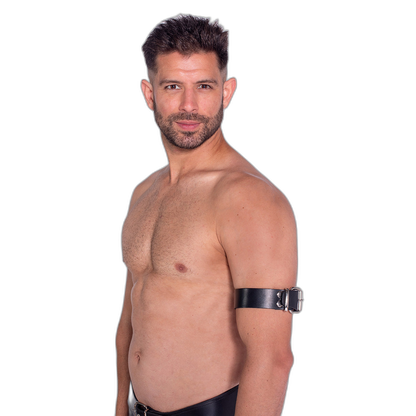 Prowler RED Leather Buckle Bicep Band Black Medium