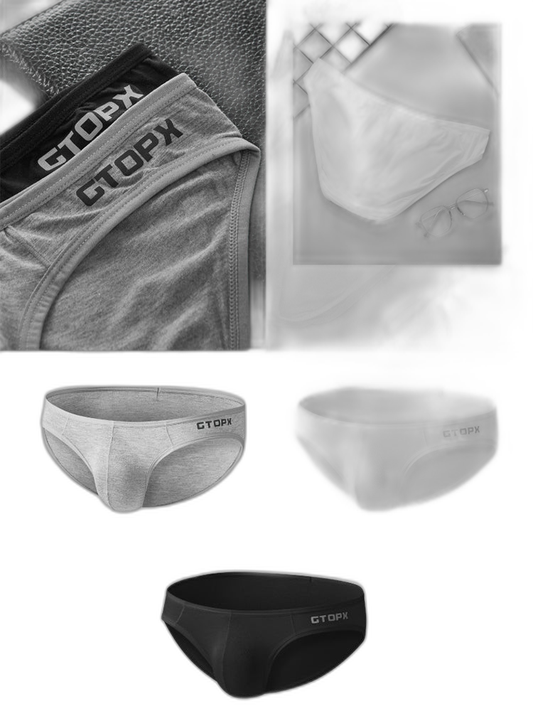 2 Pack Men's U-Shaped Pouch Single Layer Moisture-Wicking Comfortable Sexy Bikini