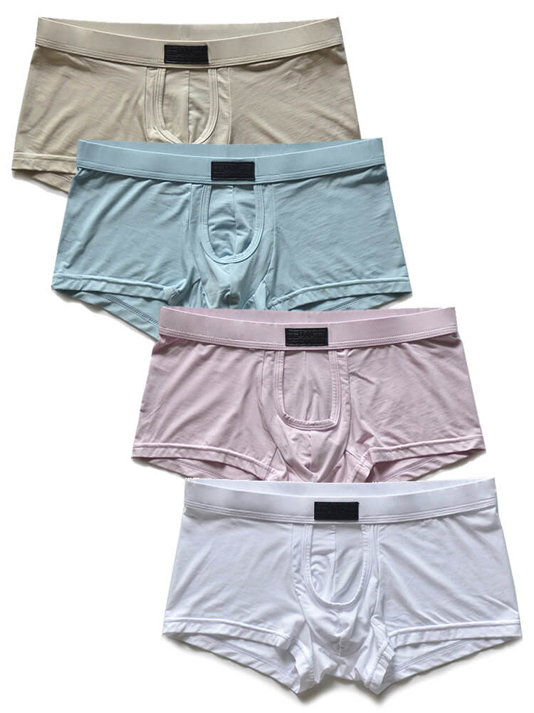 D.M Men's Sexy Exposed Pouch Modal Boxer Briefs