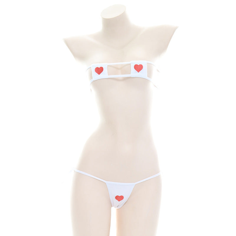 Heart Embroidery Bikini Set
