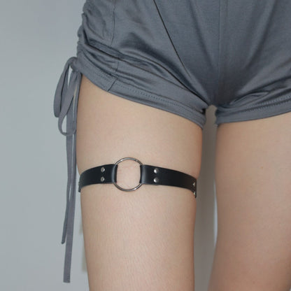 Leather Thigh Garter Belt