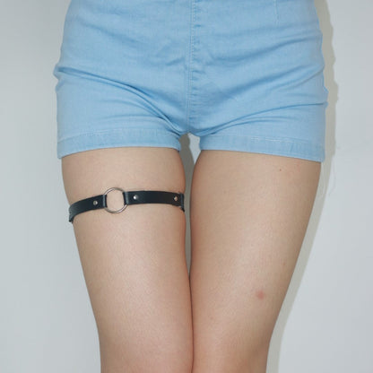 Leather Thigh Garter Belt