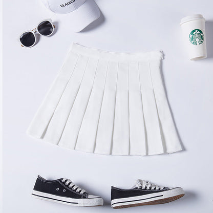 High-Waist Pleated School Skirt