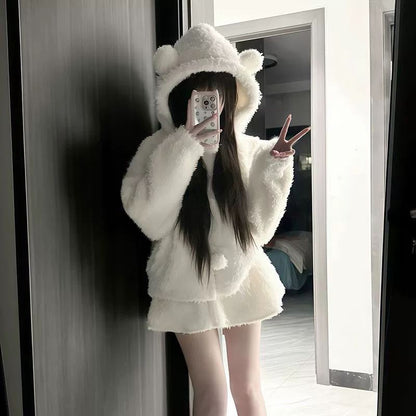 Fluffy Bear Ear Femboy Hoodie