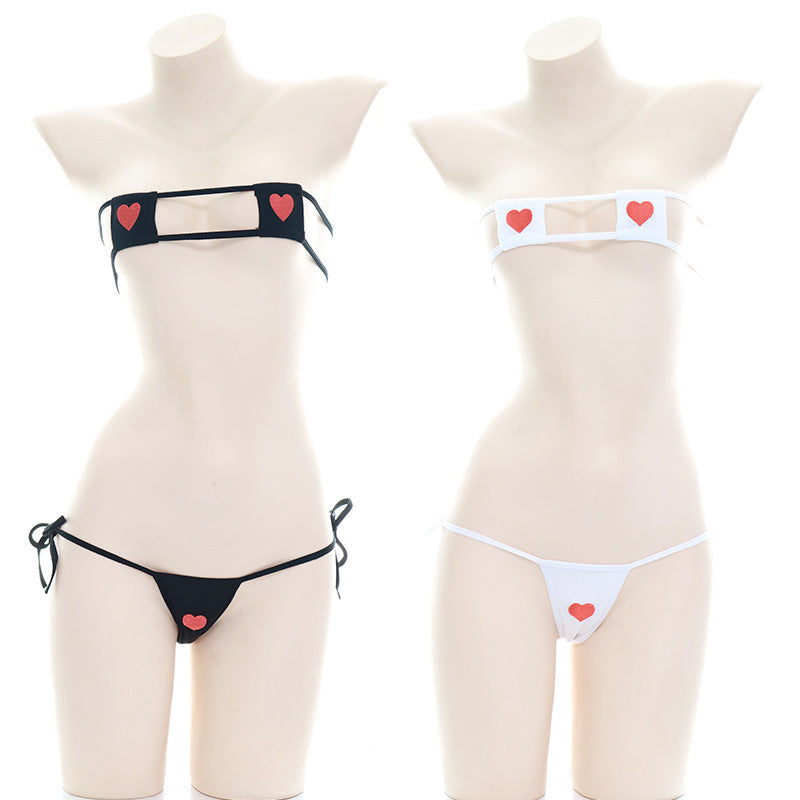Heart Embroidery Bikini Set