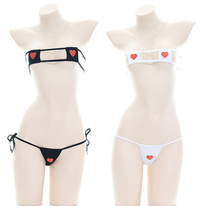Heart Embroidery Bikini Set