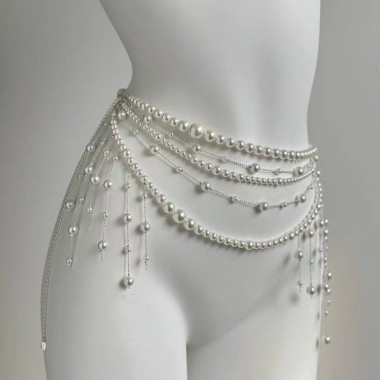 Pearl Drape Waist Body Chain