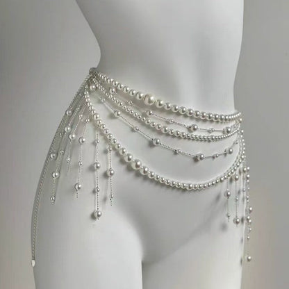 Pearl Drape Waist Body Chain