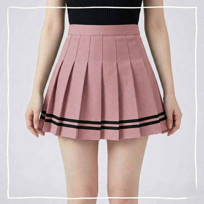 Femboy Pleated Striped Skirt