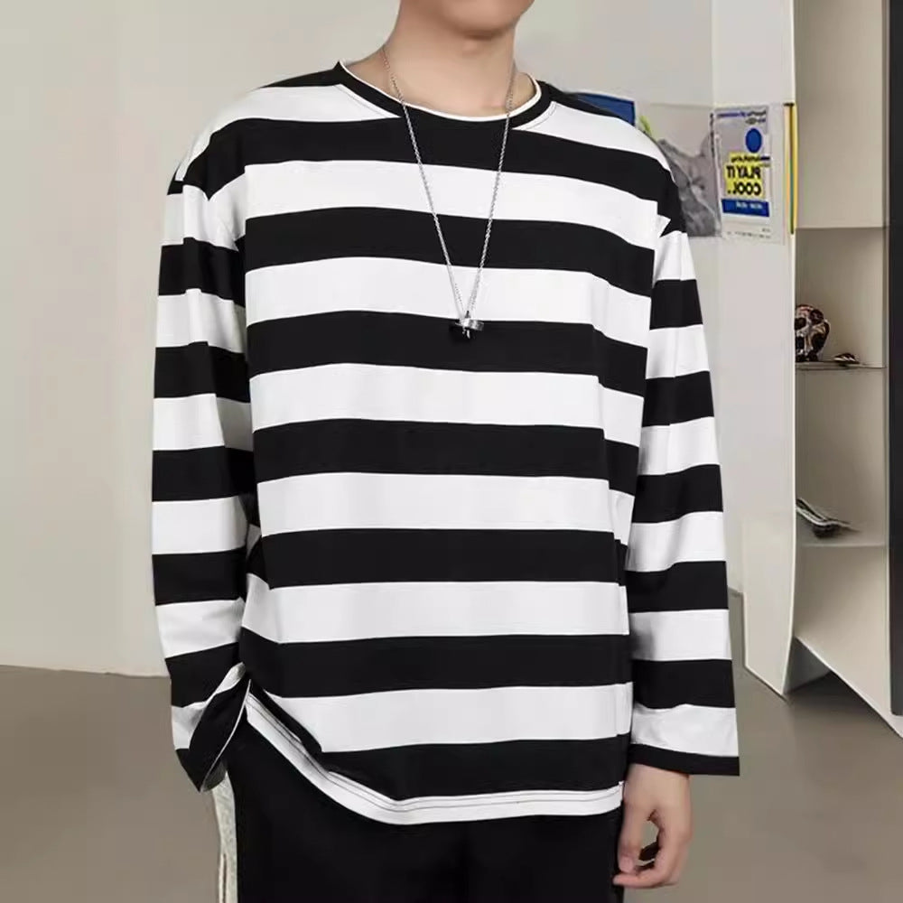 Long Sleeve Striped Sweatshirt