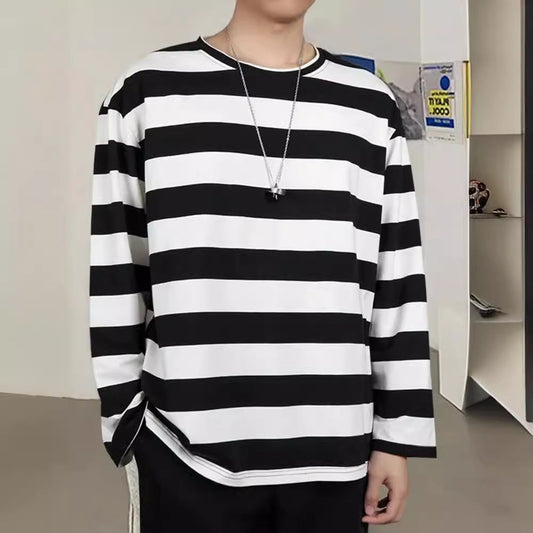 Long Sleeve Striped Sweatshirt