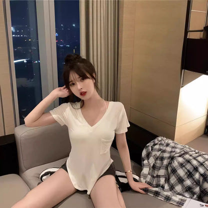 V-Neck Fitted Femboy T-Shirt