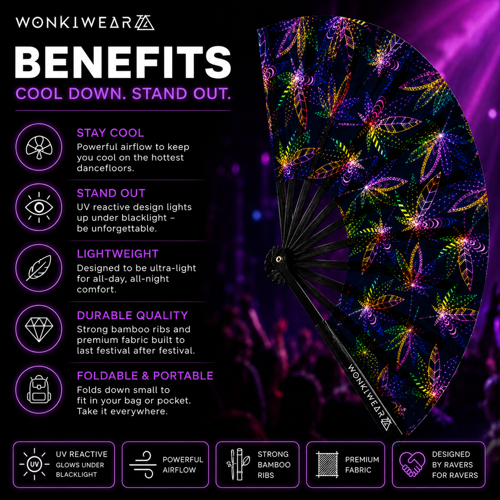 Mary Jane XL UV Reactive Festival Fan