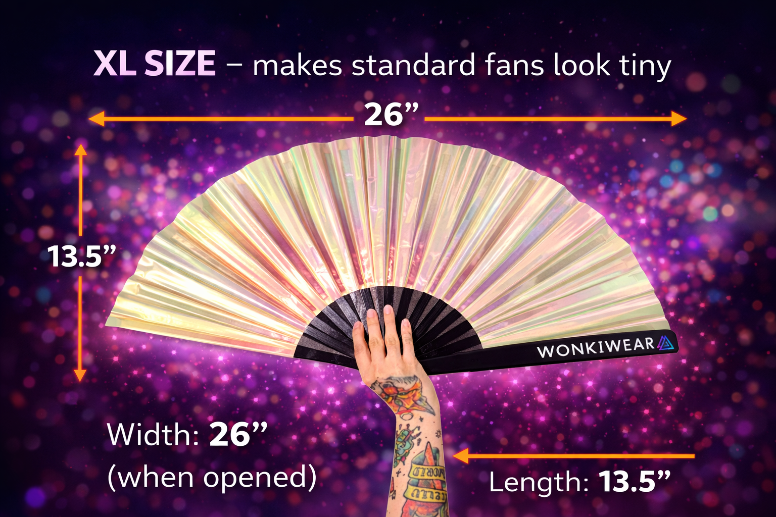 Pearlescent Iridescent XL Festival Fan