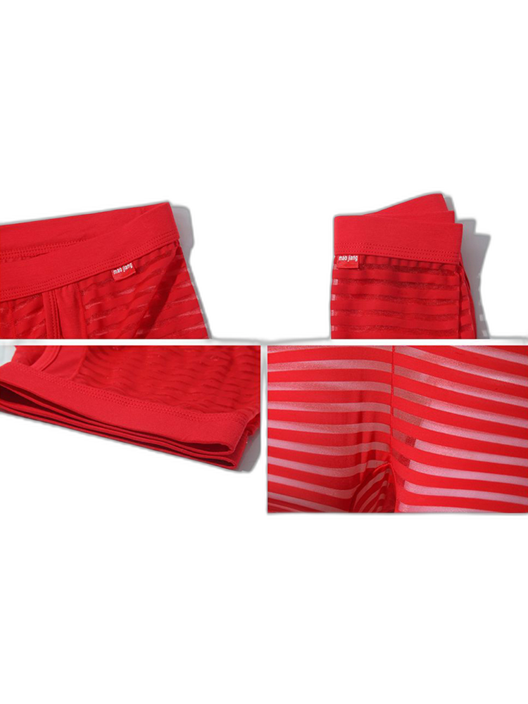 Men’s Sexy Striped Hollow Jockstrap With Separate Pouch