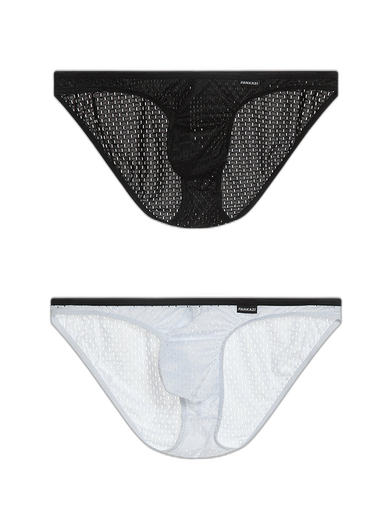 Men's Low-rise Mesh U-shaped Convex Pocket Sports Briefs