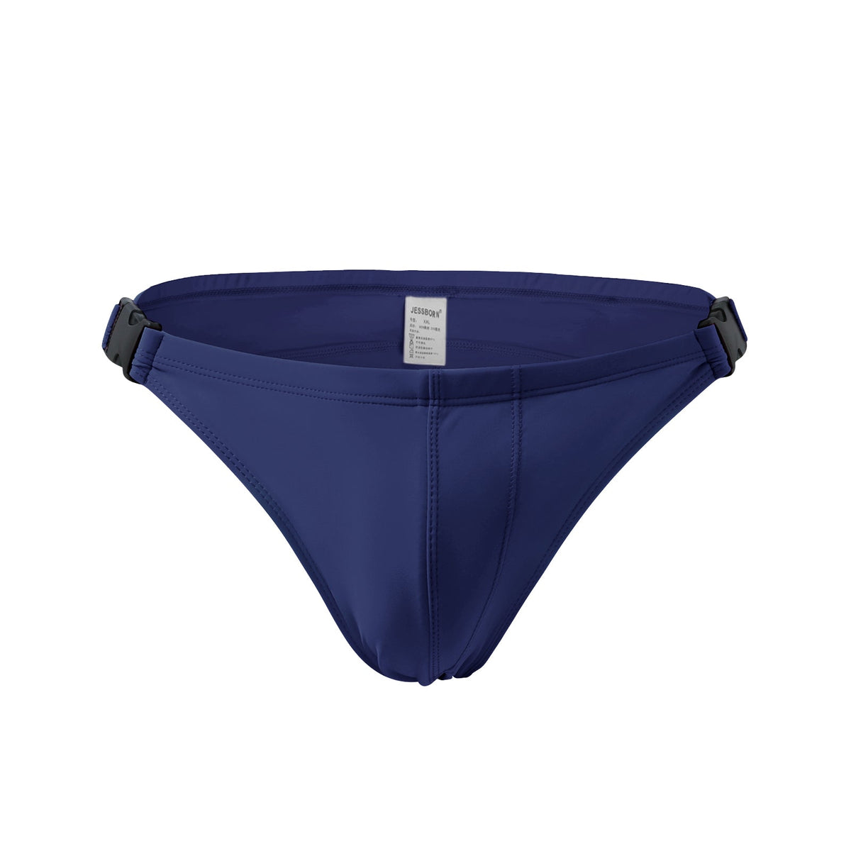 Men's Bilateral Double Buckle Solid Color Triangle Swim Bikini