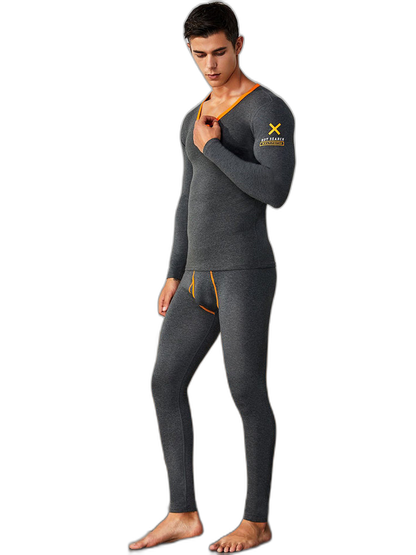 Men's Splicing Lines Cotton Thermal Underwear Set