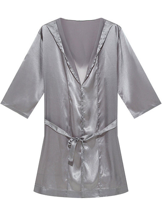 Men's Loose Polyester Short Sleeve Pajamas
