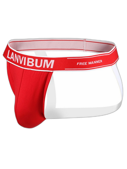 4 Pack Men's Mid-Rise Sexy Comfortable Cotton Jockstrap