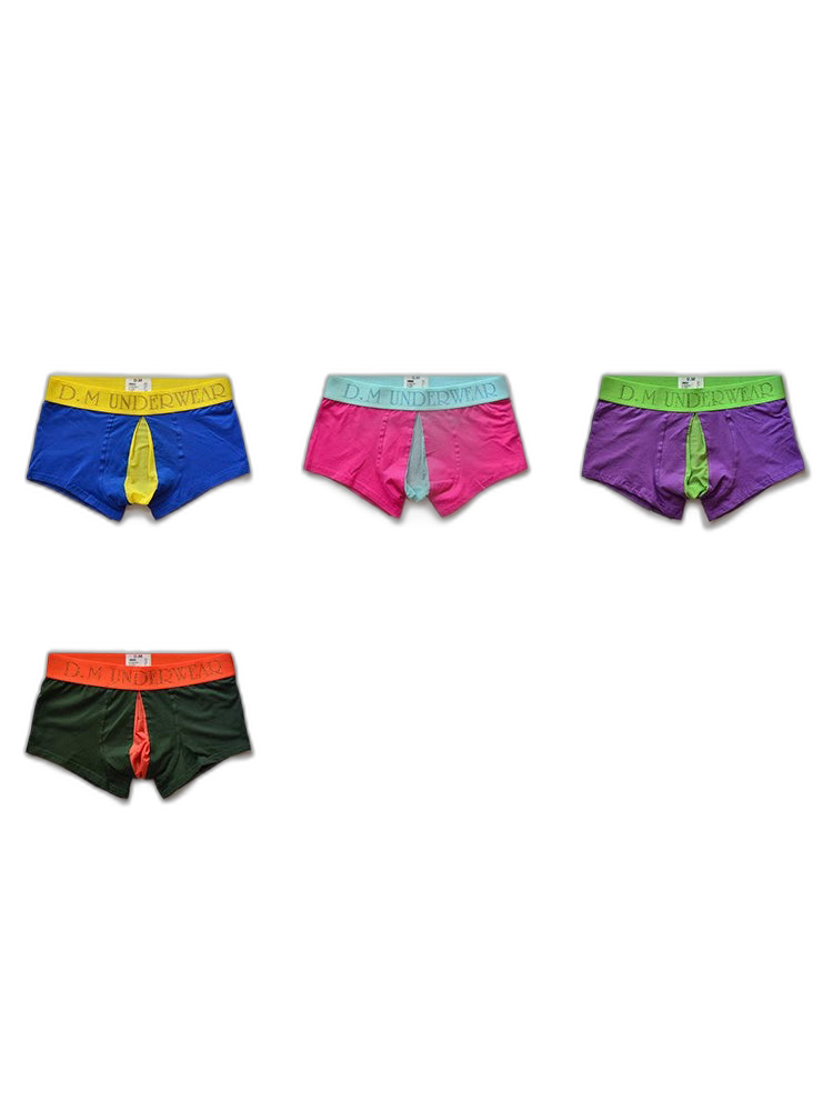 2 Pack Men's Mesh Transparent Open-Cut Cotton Mesh Trunks