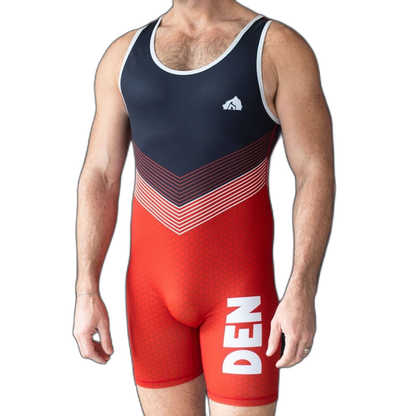 DEN Wrestling Singlet - Black v Red
