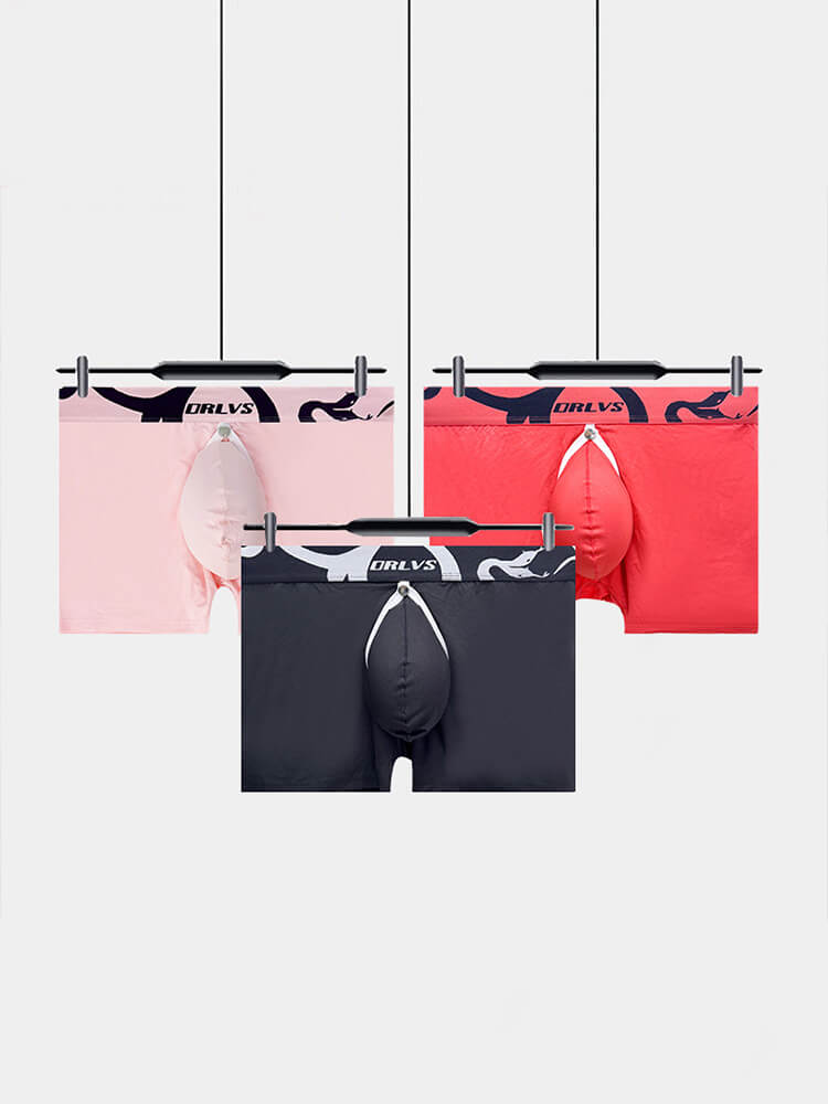 Men's Back Open Crotch Removable Pouch Trunks