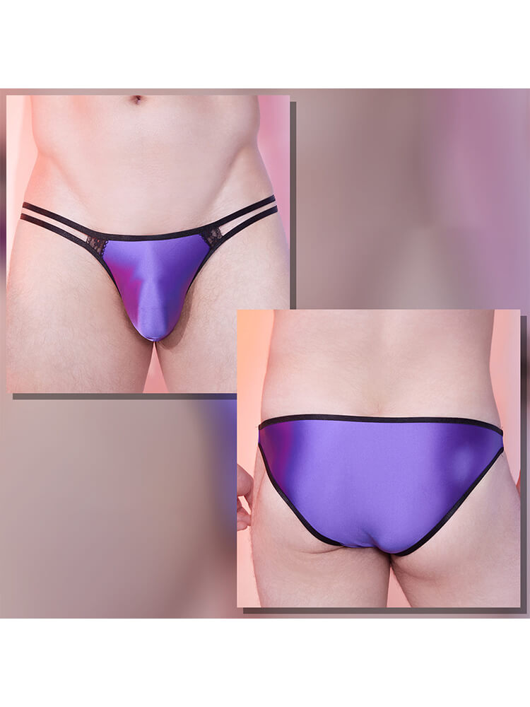 Men's Sexy Cutout Glossy Stretchy Briefs