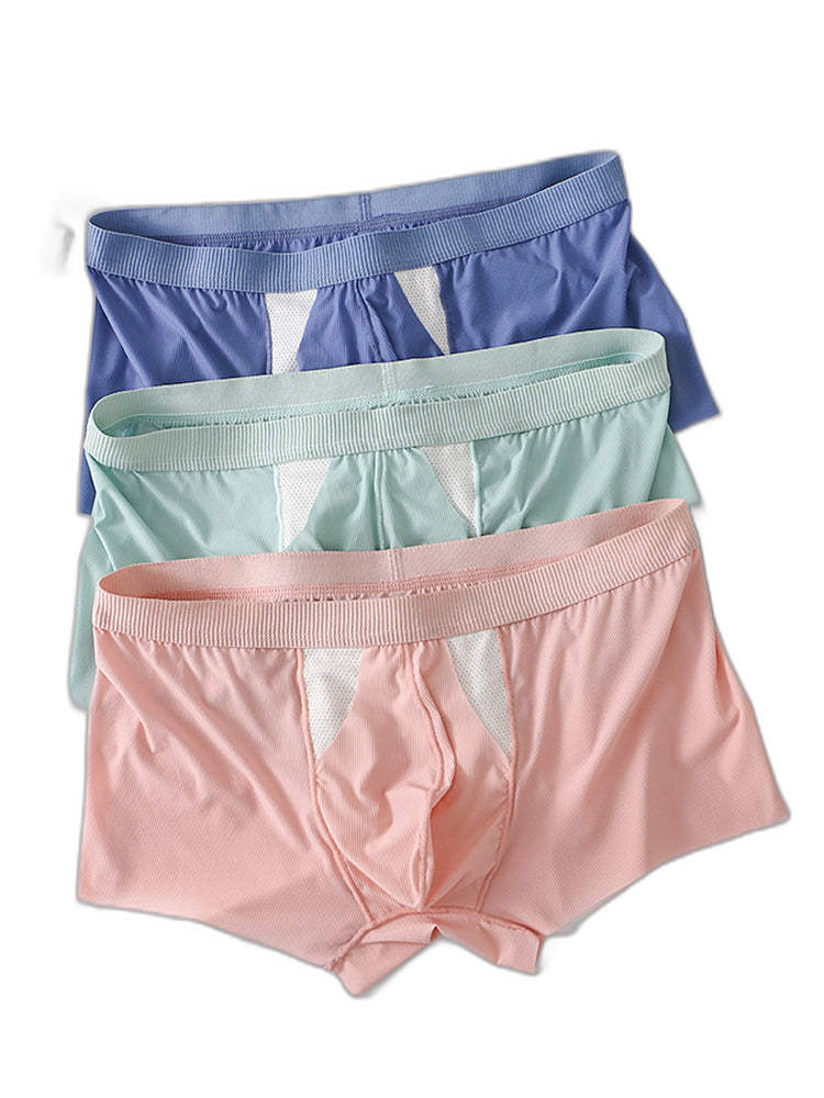 3 Pack Split-Support Men's Trunks- Breathable & Bulge-Enhancing