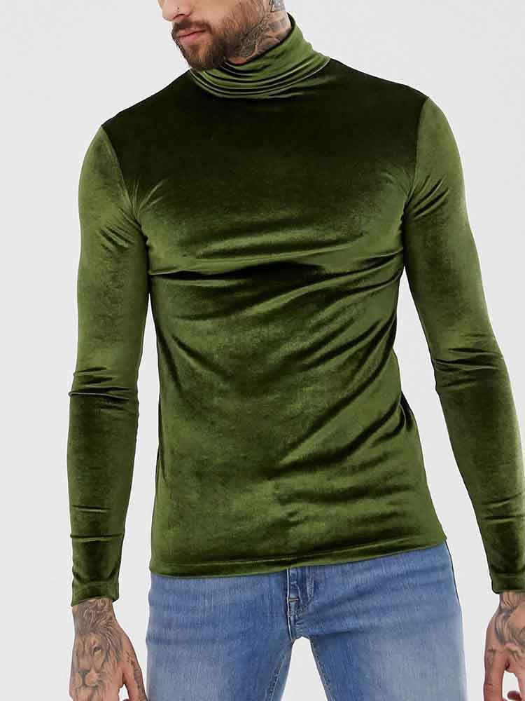 Men's Long Sleeve Turtleneck Thermal Bottom Top