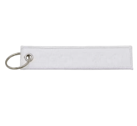 Custom Keyring Tag 13cmx2.8cm White