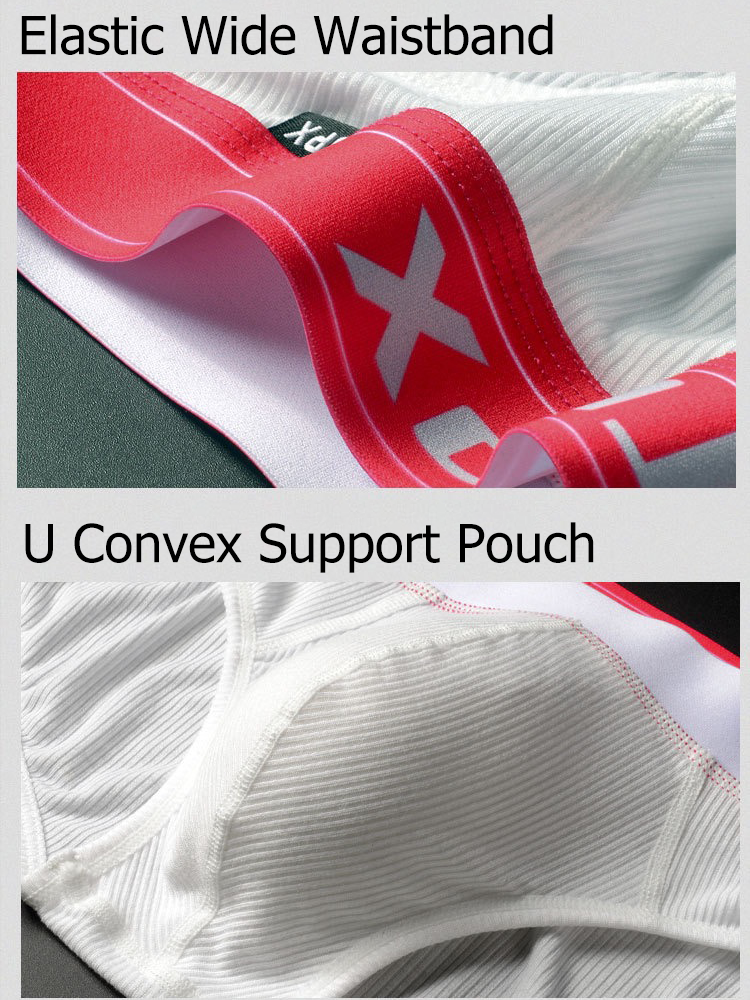 Men's Threaded Fabric U Convex Low-Rise Briefs
