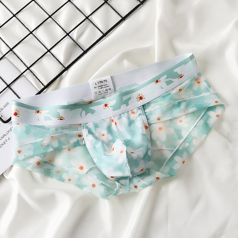 4 Pack Men’s Flower Print Pouch Briefs