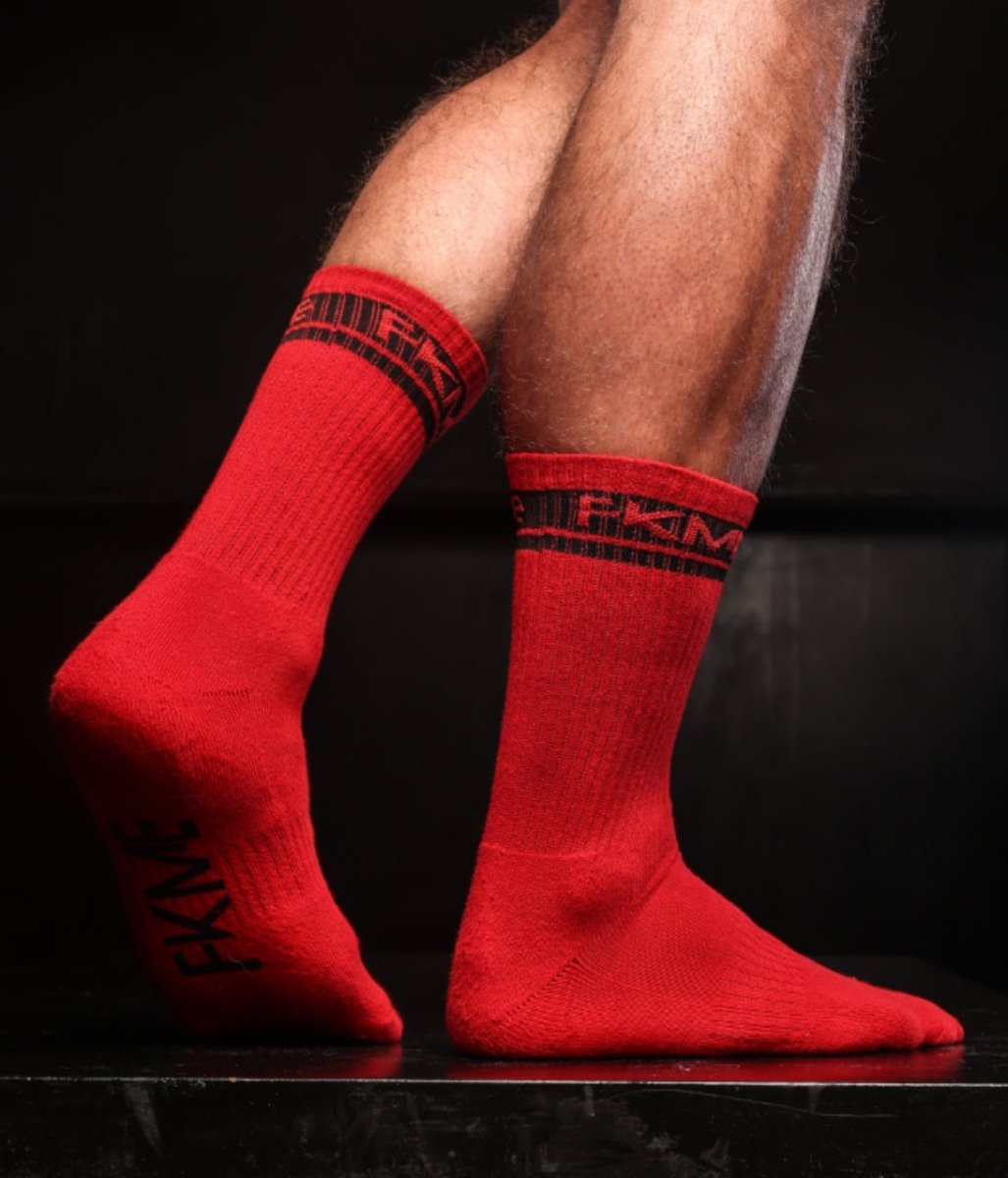FKME Classic Sole Socks Red - The Pup Play Hub