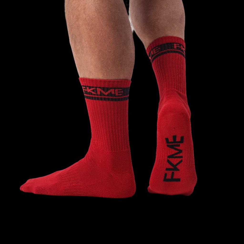 FKME Classic Sole Socks Red - The Pup Play Hub
