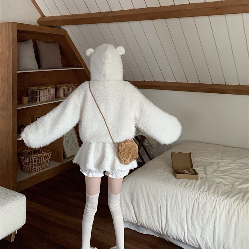 Fluffy Bear Ear Femboy Hoodie