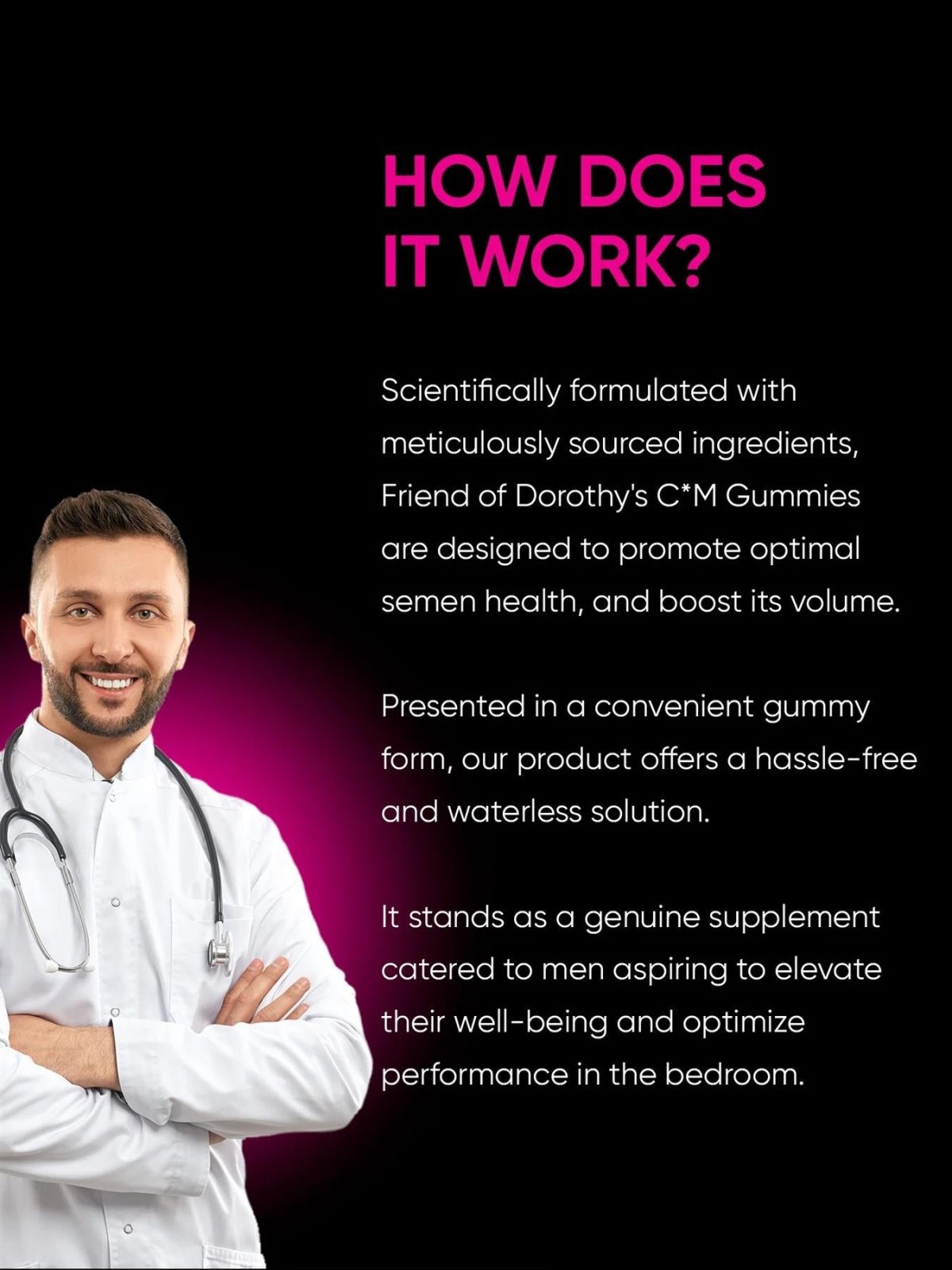 FRIEND OF DOROTHY CUM GUMMIES, Raspberry,  Semen Volume and Health Enhancement, 60 gummies