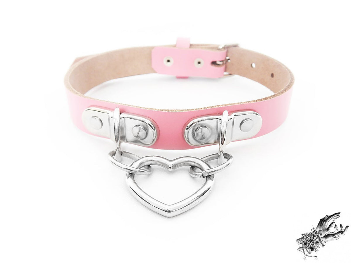 Pink Bound Heart Ring Choker