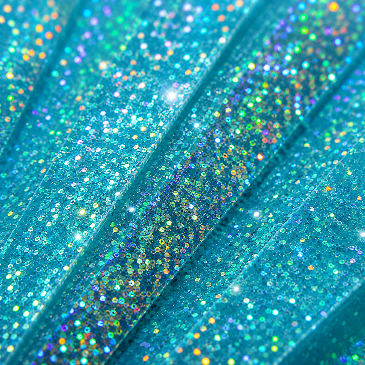 Turquoise Glitter XL Festival Fan