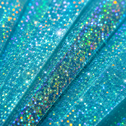 Turquoise Glitter XL Festival Fan