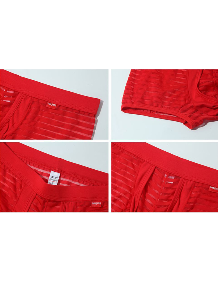 Men’s Sexy Striped Hollow Jockstrap With Separate Pouch