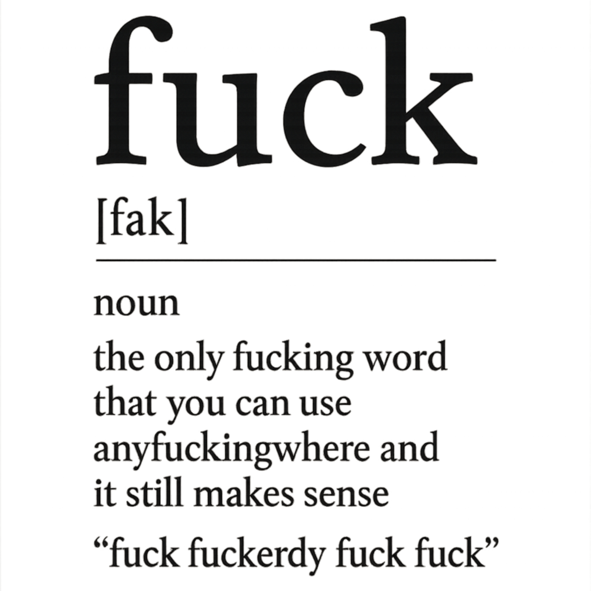 Fuck Definition Prints - The Pup Play Hub