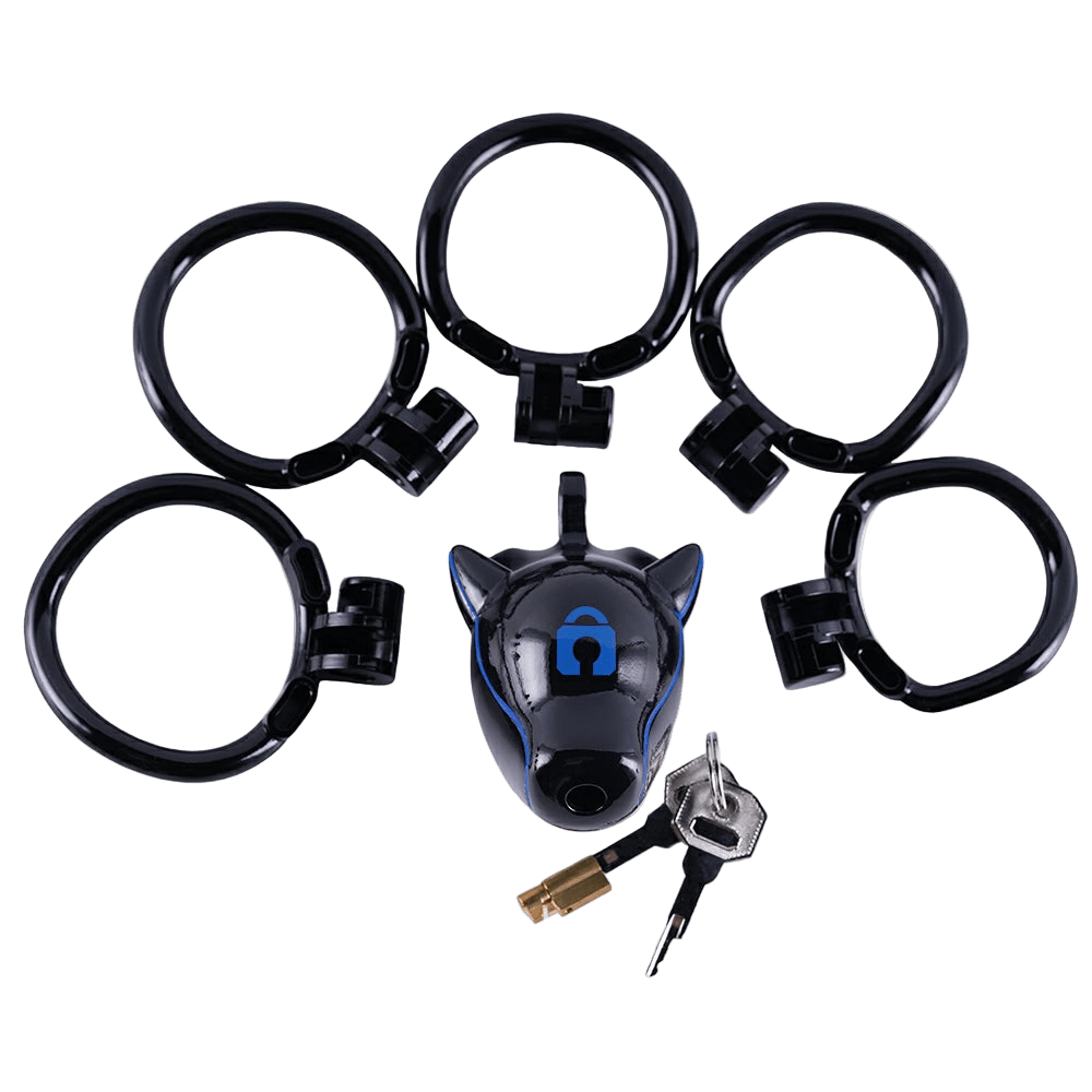 Furjoi Drone Hood Chastity Cage Blue - The Pup Play Hub