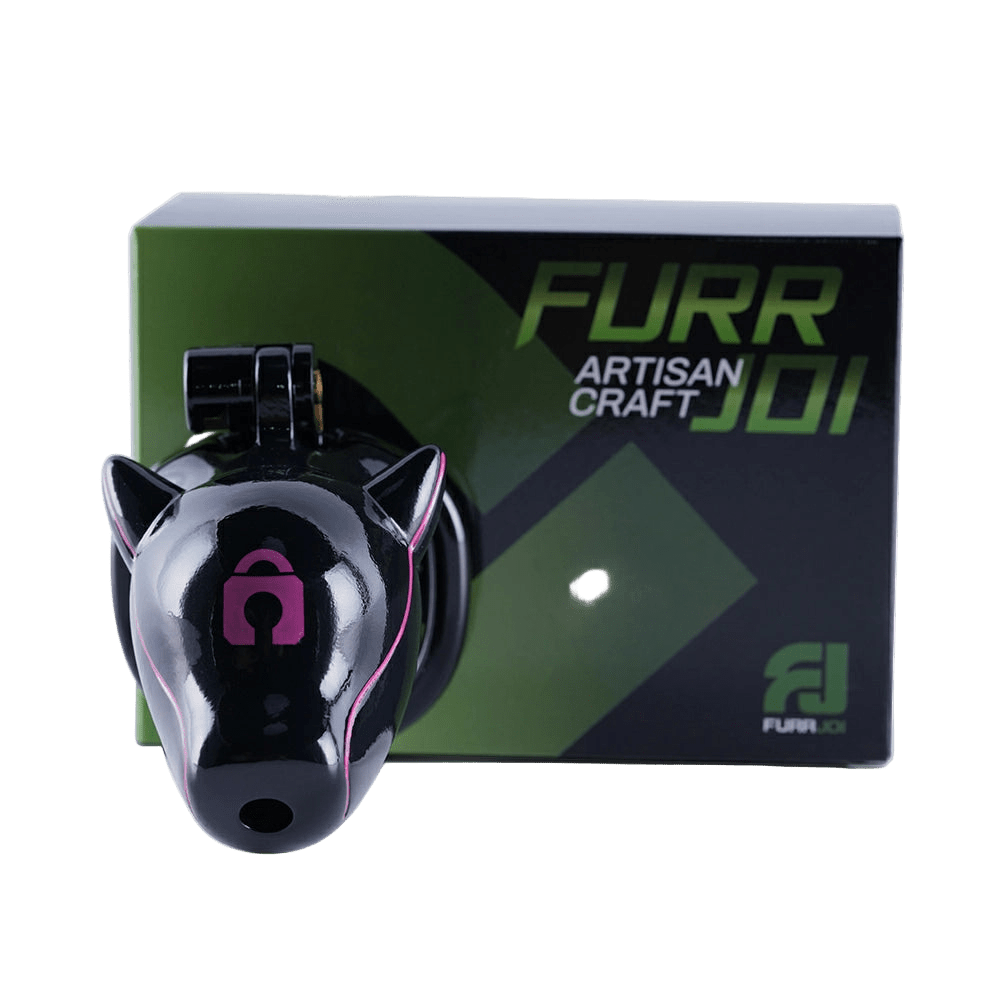 Furjoi Drone Hood Chastity Cage Purple - The Pup Play Hub