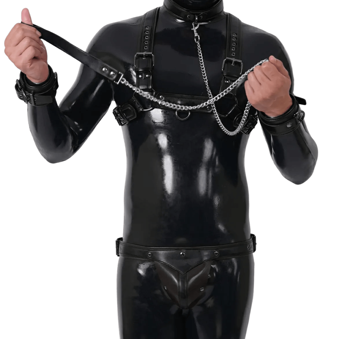 Furrjoi Harness, Cuff, Collar, Lead Underwear Bundle Black - The Pup Play Hub
